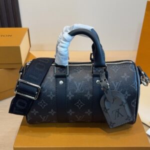 Sac Keepall Bandoulière 25 en toile Monogram Éclipse