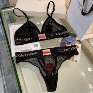 Ensemble sous-vetement en tulle noir à motifs pois