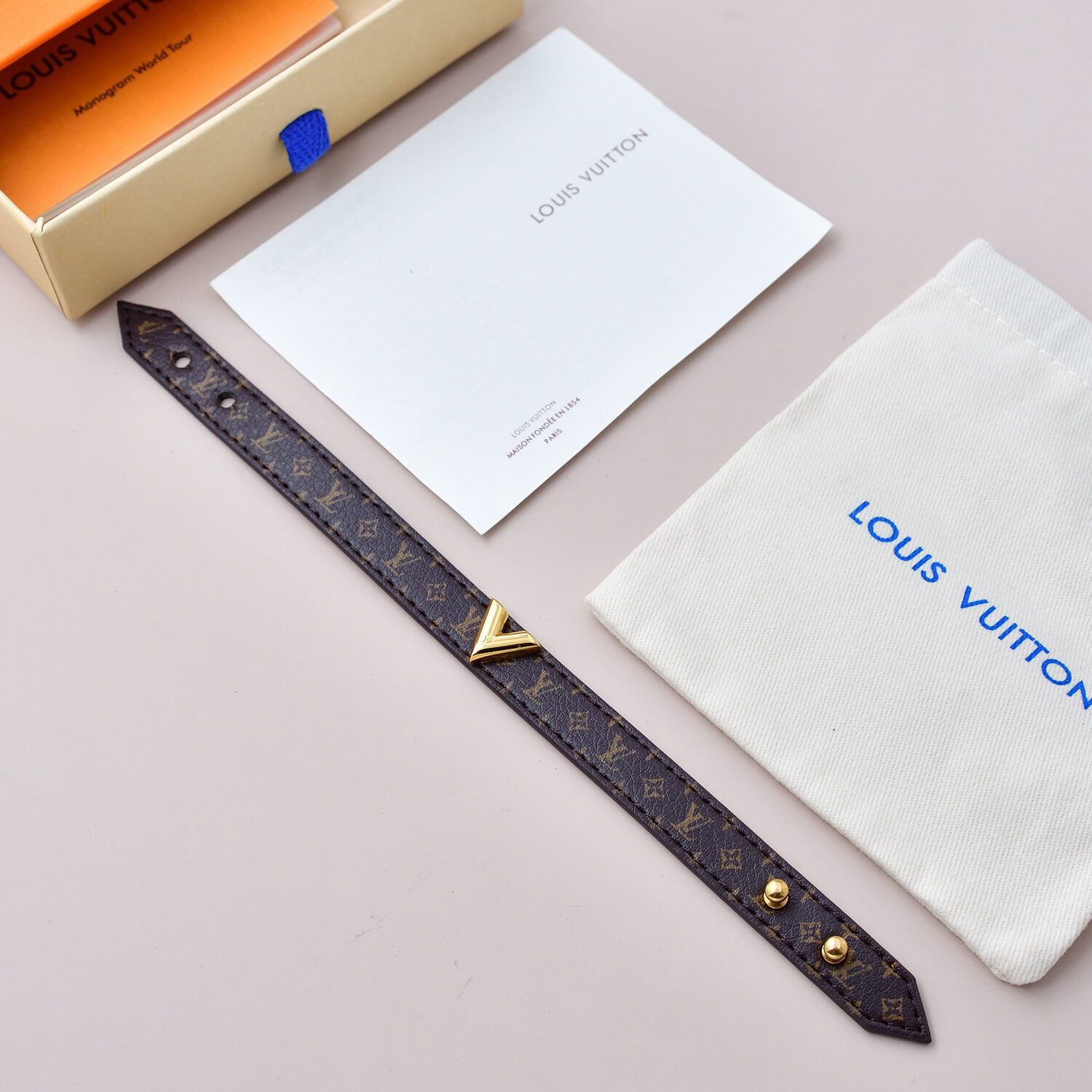 Bracelet manchette Essential en toile Monogram