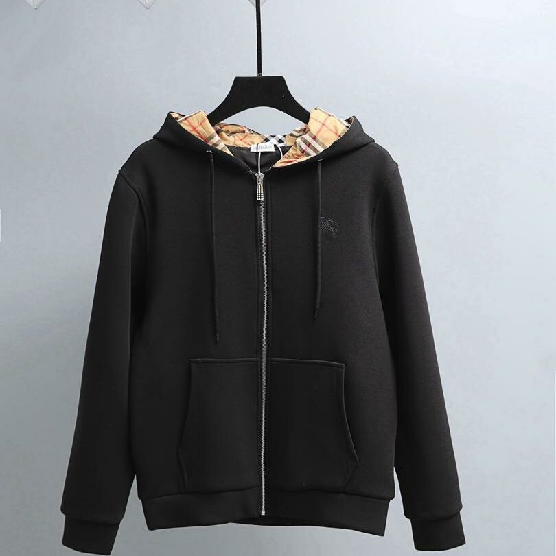 Check Hood Cotton Zip Hoodie
