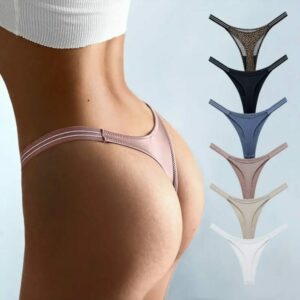 Tanga sans couture avec bandes élastiques à rayures