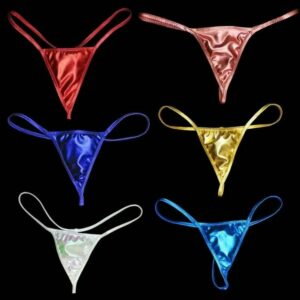 String ficelle très échancré à effet métallisé