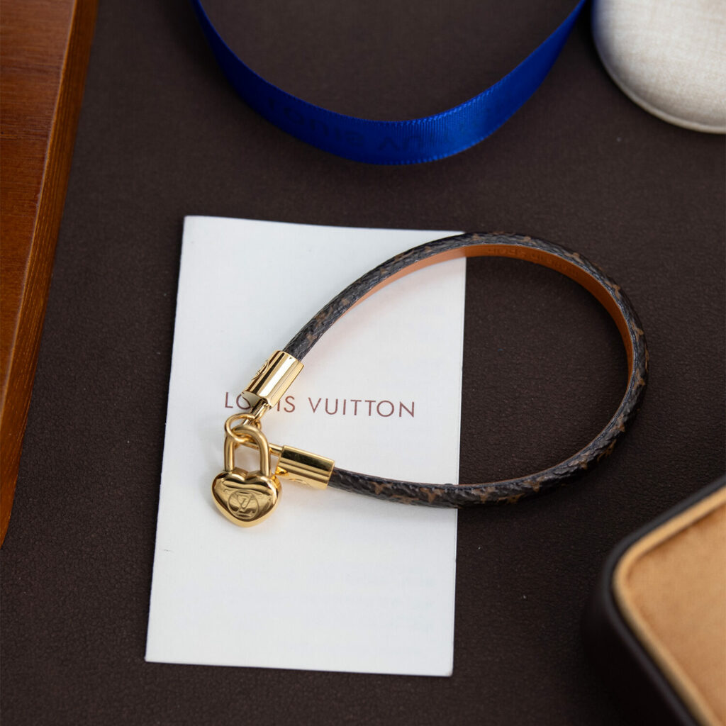 Bracelet Keep It en toile Monogram avec cadenas cœur