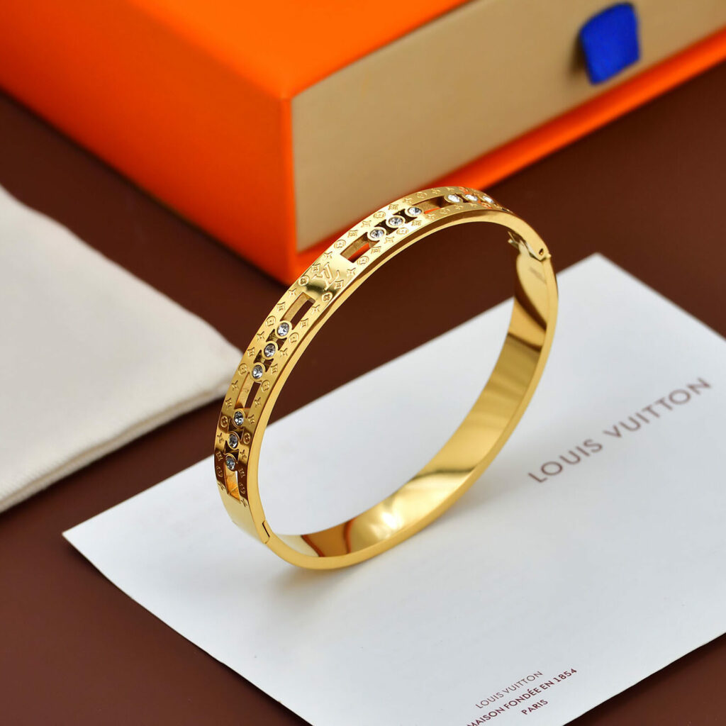 Bracelet jonc ajouré Nanogram avec strass